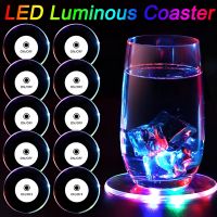 【CC】﹊  Lighted Coaster Cup Holder Lights Bar Table Drinks Round Kitche