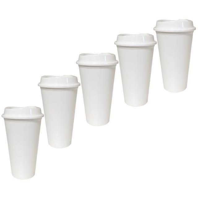 high-end-cups-5ชิ้น473มิลลิลิตรเปลี่ยนสีแก้วน้ำที่มีฝาปิดนำมาใช้ใหม่-cupstumbler-ที่เรียบง่ายกาแฟน้ำร้อนเปลี่ยนสีแก้วน้ำ