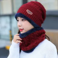 Collar male winter warm more add wool knitting wool hat collar two-piece women riding mask protect the cervical spine