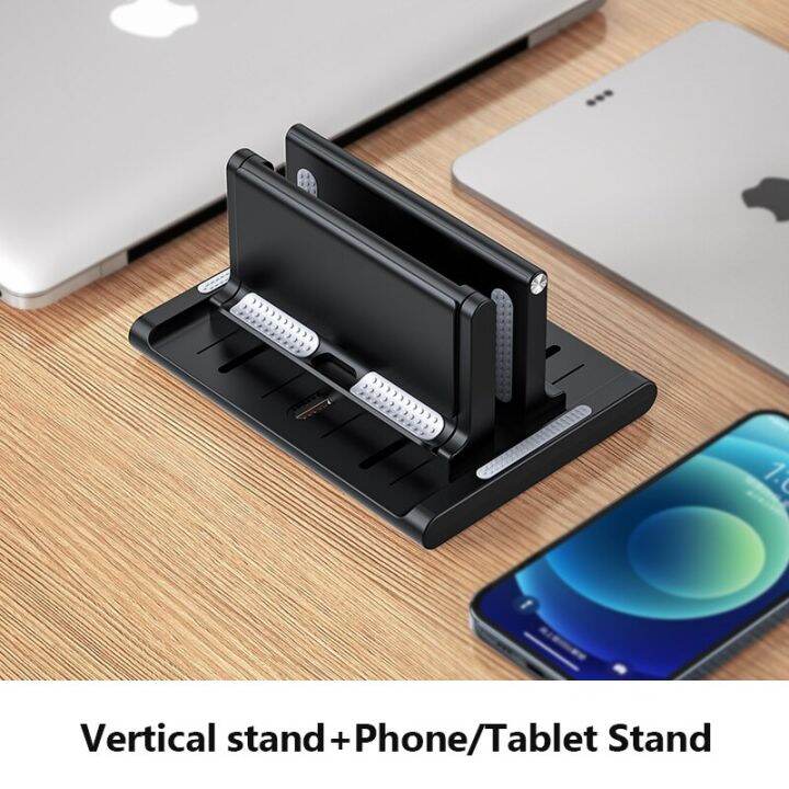 adjustable-vertical-laptop-stand-base-support-notebook-holder-for-macbook-ipad-with-phone-tablet-holder-computer-table-stand-laptop-stands