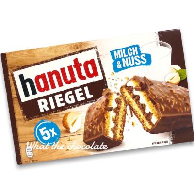 Hanuta Riegel Milch+Nuss เวเฟอร์ดัง 1กล่อง 5 ชิ้น