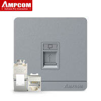 AMPCOM Keystone Jack Package,Wall Faceplate พร้อมแจ็ค Keystone CAT7 10Gbps STP,โมดูลโลหะผสมสังกะสีล็อคตัวเอง RJ45พร้อมแผ่นผนัง86มม