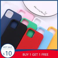 ▫☊ Silicone Solid Color Case For IPhone 13 12 8 Plus 7 Soft Cover Candy Phone Cases For IPhone XS 12 Pro MAX XR X XS Max