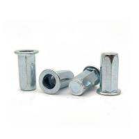 【hot】♈✣ Carbon steel Flat head hex rivet nut Sealed close end Insert white zinc plated DXPTQLJ