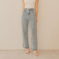 MYLAR - HIGH RISE WIDE LEG JEANS สี light blue กางเกงยีนส์เอวสูง ขายาว