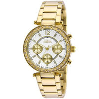 Invicta Womens 21386 Angel Stainless Steel Crystal-Accented Bracelet Watch Gold