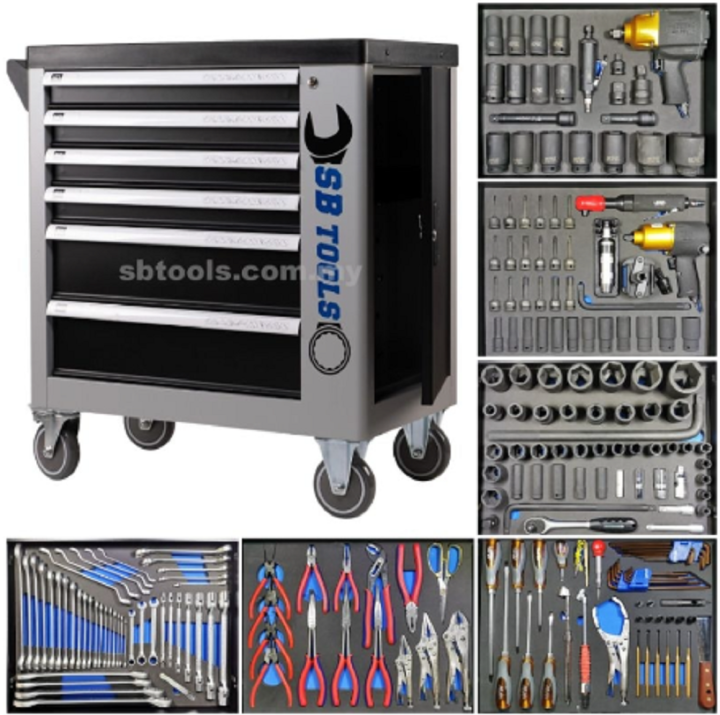 SB TOOLS 225Pcs Professional Truck Cabinet Tool Set | Drawer Set ...