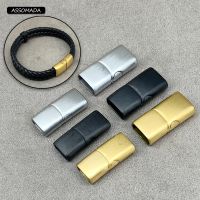 Hole 4x8mm 5x10mm 6x12mm Stainless Steel Magnetic Clasps For Bracelets Rope DIY Leather Cord Connector Buckle Jewelry Findings