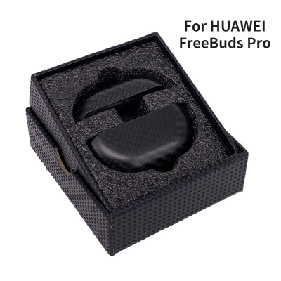 จริงคาร์บอนไฟเบอร์ Case สำหรับ FreeBuds Pro ไร้สายบลูทูธหูฟังป้องกันบางปกคลุมสำหรับ FreeBuds Pro เคลือบเงาสีดำ