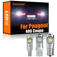 Zoomsee ไฟ LED ถอยหลังสีขาว2ชิ้นสำหรับ Peugeot 406 Coupe 1997-2005 Canbus ไม่มีข้อผิดพลาดสำรองภายนอกไฟท้ายหลอดไฟแบบหางไฟยานพาหนะไฟ LED