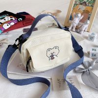 Small Women Canvas Shoulder Bags Korean Cartoon Print Fashion Mini Cloth Handbags Phone Crossbody Bag for Cute Girl Purse