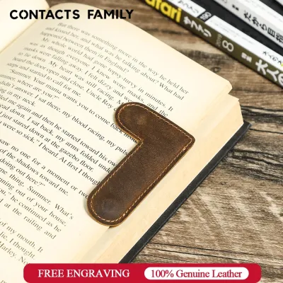 Genuine Leather Vintage Bookmark Magnetic Reading Book Mark Page Clips Stationery Material School Office Supply Gifts