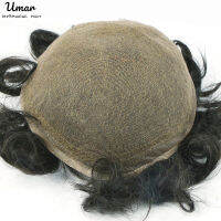 Umar ฝรั่งเศสเต็มลูกไม้ Toupee สำหรับผู้ชายระบบผมมนุษย์หน่วยผู้ชายลูกไม้ฐานวิกผมระบายอากาศชายเส้นเลือดฝอย Prothesishot