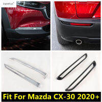 ด้านหน้าด้านหลังกันชนหมอกโคมไฟกรอบตกแต่งสำหรับ Mazda CX-30 2020 - 2022 ABS Chrome คาร์บอนไฟเบอร์อุปกรณ์เสริม