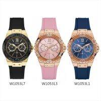 แท้ 100% Guess Watch ขนาดหน้าปัด 38mm W1053L1 W1053L3 W1053L7 ตัวเรือนสีทอง สายซิลิโคนสีด