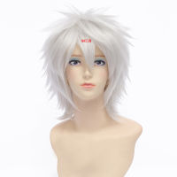 Hunter x Hunter Killua Zoldyck Short Mens Wig Cosplay Costume Shaggy Layered Heat Resistant Synthetic Hair Wigs + Free Wig Cap