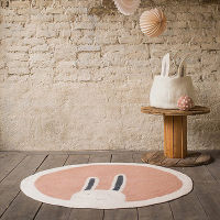 Spot parcel post round Childrens Car Thickened Cute Living Room Bedroom Cartoon Rabbit Plush INS Wind Washable Home Ground Mat