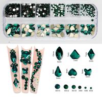 【hot】✾☾☈  12Gird Size AB/Colorful Hotfix Rhinestones Flatback Glitter Decorations