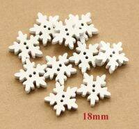 30pcs/lot Fashion White Snowflake Buttons Snow Flower dDsign Wooden Buttons Sewing DIY (SS-397) Haberdashery