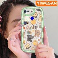 YIWESAN เคสซิลิโคนนิ่มลายคลื่นขอบการ์ตูนสัตว์น่ารัก V30 V20เคสสำหรับ Honor โปรเคสโทรศัพท์แบบใสเคสโปร่งใสแฟชั่นป้องกันเลนส์กล้อง