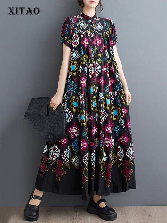 xitao-dress-women-casual-print-dress