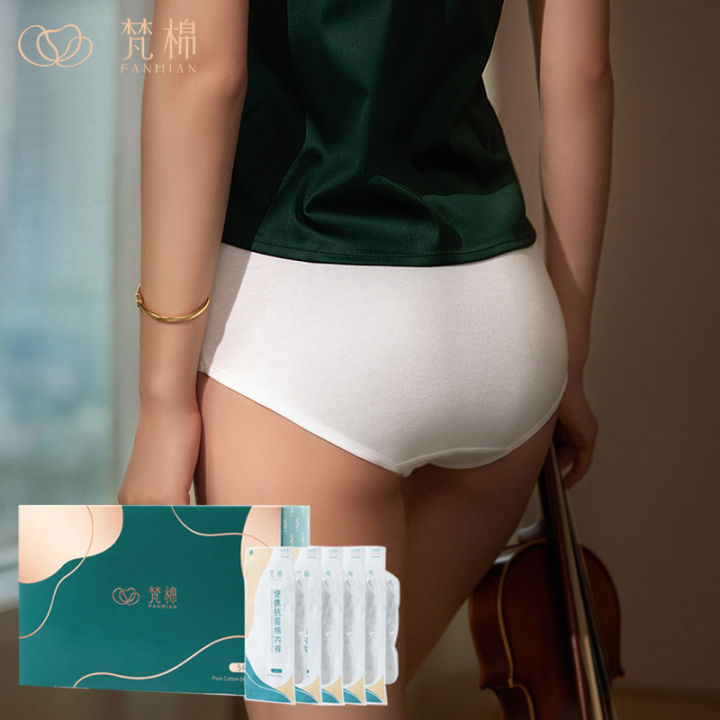 Fanmian Disposable Underwear Women's Travel Pack Cotton Sterile Shorts  Travel Product Disposable Underpants Daily Disposable Pants