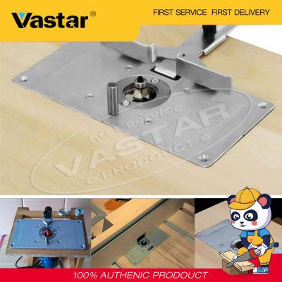 Vastar Vastar เร้าเตอร์อะลูมิเนียม,แผ่นแทรกโต๊ะพร้อมแหวน4วงและสกรูสำหรับงานไม้ม้านั่งเราเตอร์แผ่นรองโต๊ะ