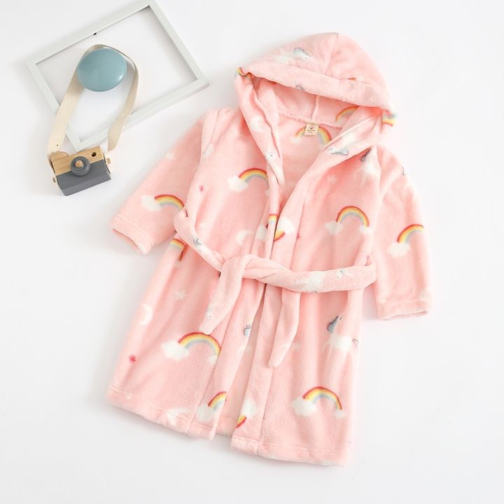 xiaoli-clothing-ฤดูหนาว-rainbow-hooded-robes-เด็กเสื้อคลุมอาบน้ำเด็กเสื้อคลุมอาบน้ำ-homewear-สำหรับชายหญิงชุดนอน-nightgown-เด็กชุดนอน-robe