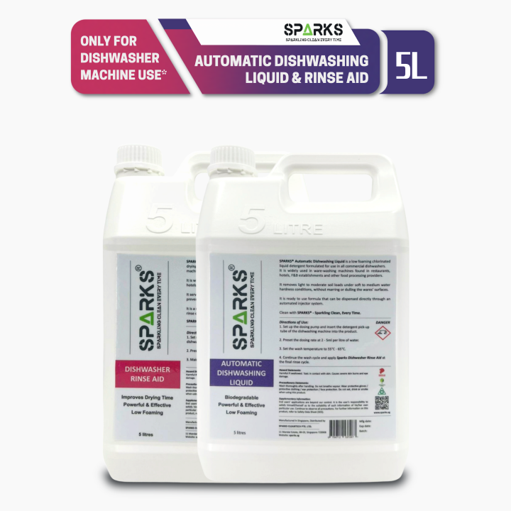 SPARKS Automatic Dishwashing Liquid (5 Litres) + Dishwasher Rinse Aid