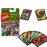 Uno เกมไพ่ Minecraft. เกมไพ่ Mattel Uno ความบันเทิงกระดานอูโน่เกมสนุกกล่องพิษการ์ดเกมเกมไพ่ของเล่นของขวัญ