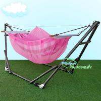 Modern Hammock เปลนอนเด็กแบบพับได้ขนาดกลาง(M)สไตล์ผ้าเปลมีมุ้งสีชมพู