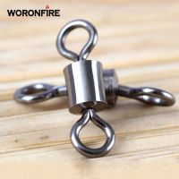 50pcs/lot Ball Bearing Swivel Solid Rings Fishing Connector 3/0-14#  Round 8 Shape Eye Rolling Swivels Carp Fishing Accessories Accessories