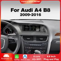 เนวิไซด์8.8 วิทยุติดรถยนต์แอนดรอยด์12 4G + 128G สำหรับ Audi A4 B8 LHD 2009-2016 GPS Navi Multimedia เครื่องเล่นสเตอริโอ WIFI Google Carplay