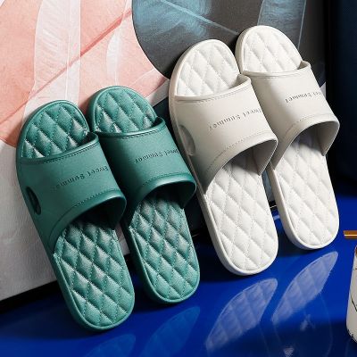 2021 female indoor slippers in summer home household soft bottom outside the shower antiskid lovers wear cool slippers male