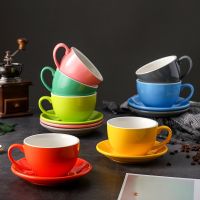 【hot】◆☁☍ 350ml Cups Cup and Saucer Set Pottery Afternoon Teacup Mugs Wholesale