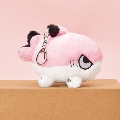 Cute Cartoon Plush Toy Keychain Baby Pink Sharkitty Keychain Kawaii Plush Key Ring Ladies Student Bags Luggage Pendant