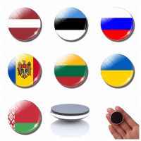 Fridge Magnet Flag Belarus Estonia Latvia Lithuania Russia Ukraine Moldova Eastern European National Flag 30Mm Glass Magnetic S