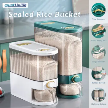 1pc Plastic Rice Barrel, Large Capacity Home Flour & Grain Storage  Canister, Airtight Rice Dispenser Box, Multipurpose Organizer