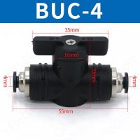 QDLJ-Buc 4mm 6mm 8mm 10mm 12mm Pneumatic Push In Quick Joint Connector Hand Valve To Turn Switch Manual Ball Current-limiting