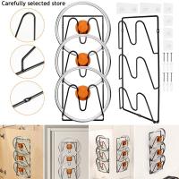 ชั้นวางของฝาหม้อ2ชิ้นชั้นวางฝาหม้อยึดติดผนังฝาหม้อชั้นวางฝา3ชั้นประหยัดพื้นที่ชั้นวางฝาหม้อฝาหม้อชั้นวางฝาขาตั้งหม้อที่วางฝาหม้อ