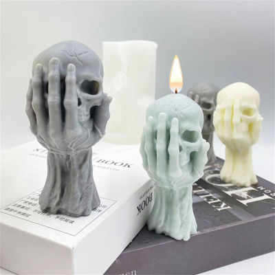 Halloween Candle Making Supplies DIY Halloween Decorations Halloween Decorative Crafts Handheld Candle Mold Skull Silicone Candle Mold