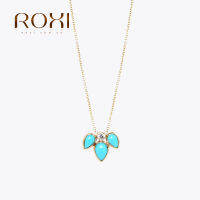 ROXI Turquoise ห่อสร้อยคอฝัง925เงินสเตอร์ลิงออกแบบที่ไม่ซ้ำ Y สร้อยคอหลายอุปกรณ์เสริมสุภาพสตรี Gift