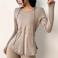 Naked Feel Gym Fitness T-shirt Women Long Sleeve Shirt Quick Dry Loose Breathable Slim Sport Top Blouse