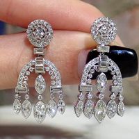 [COD] Cao Shi Amazons new baroque palace hanging earrings heavy industry full diamond zircon wedding bridal