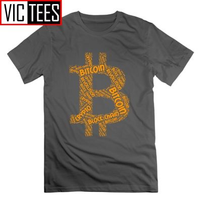 Bitcoin Revolution Block Chain Crypto Word T Shirt Cryptocurrency Crew Neck T-Shirts Tees 100% Cotton Men