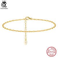 ORSA JEWELS 14K Gold Butterfly Chain Anklets 925เงินสเตอร์ลิงแฟชั่นผู้หญิงฤดูร้อนสร้อยข้อมือข้อเท้าสายรัดเครื่องประดับ SA40