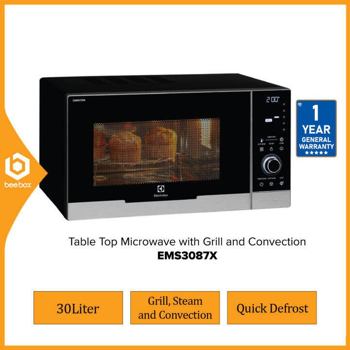 Electrolux EMS3087X 30L Table Top Microwave with Steam, Grill and