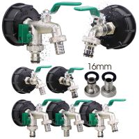 hot【DT】■  IBC 1/2 3/4 16mm 1/2-Way Metal Taps S60 Coarse Thread Garden Irrigation Faucet Coupling Stop