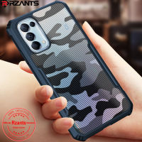 Rzants สำหรับ OPPO Reno5 Reno5 Pro 5G กรณี Hard【Camouflage Beetle】 Hybrid กันกระแทก Slim Crystal Clear Double Anti Drop Protection เคสใส่โทรศัพท์ Clear กลับมีความยืดหยุ่น TPU กรอบกันชน