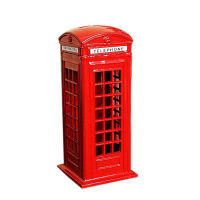 New British London ephone Booth Figurine Model Bank Metal Coin Box Yellow